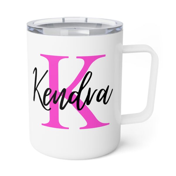 Custom 10 oz Insulated Coffee Mug with Initial & Name | Personalized Gift | Custom Letter Mug | Travel Coffee Cup