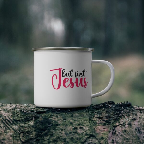 But First Jesus" Enamel Mug - Inspirational Christian Cup for Daily Devotion - Image 2