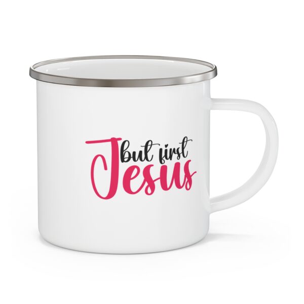 But First Jesus" Enamel Mug - Inspirational Christian Cup for Daily Devotion