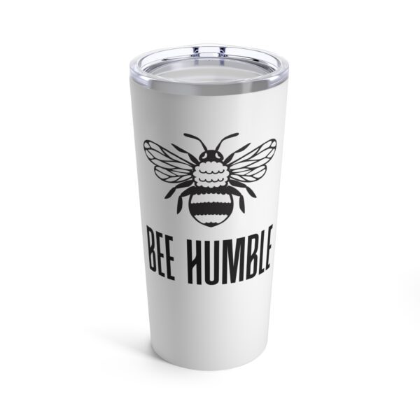 Bee Humble 20 oz White Tumbler Mug - Inspirational Bee Design - Stainless Steel Travel Cup